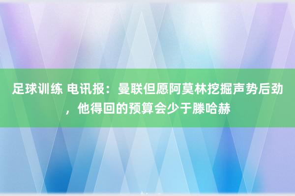 足球训练 电讯报：曼联但愿阿莫林挖掘声势后劲，他得回的预算会少于滕哈赫