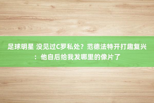 足球明星 没见过C罗私处？范德法特开打趣复兴：他自后给我发哪里的像片了