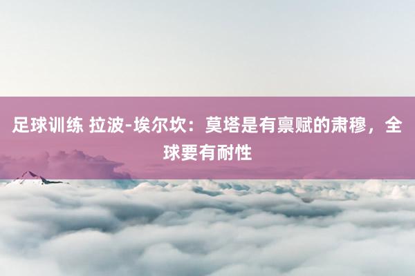 足球训练 拉波-埃尔坎：莫塔是有禀赋的肃穆，全球要有耐性